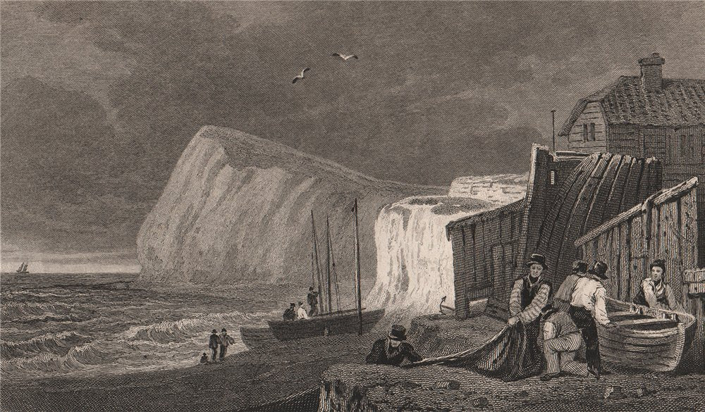 Shakespeare's Cliff, Dover. Kent. GASTINEAU 1829 old antique print picture